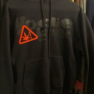 No Brand Black Hoodie with Orange Graphic